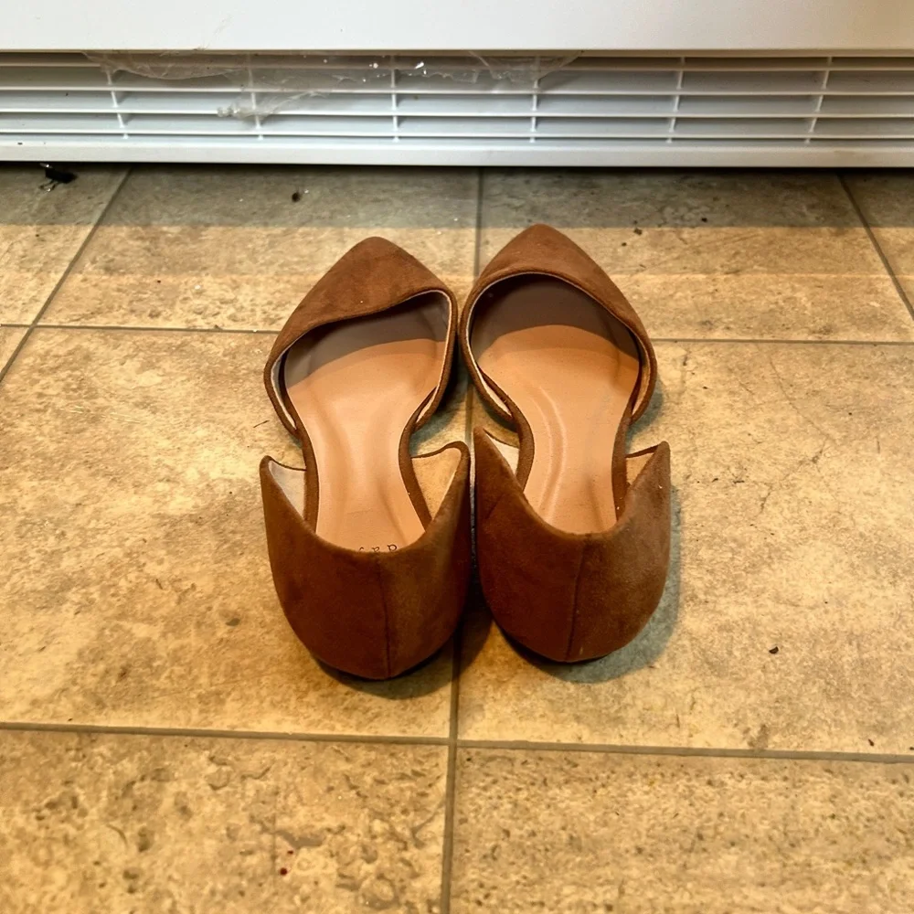 Women's Brown D'Orsay Flats - Picture 2 of 4